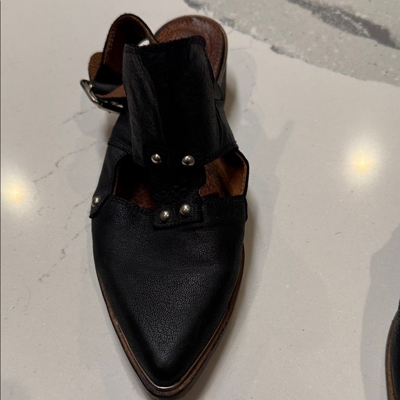 Sixtyseven Free People Black Leather Slingback Mules Sz39 Never Worn - Picture 3 of 9